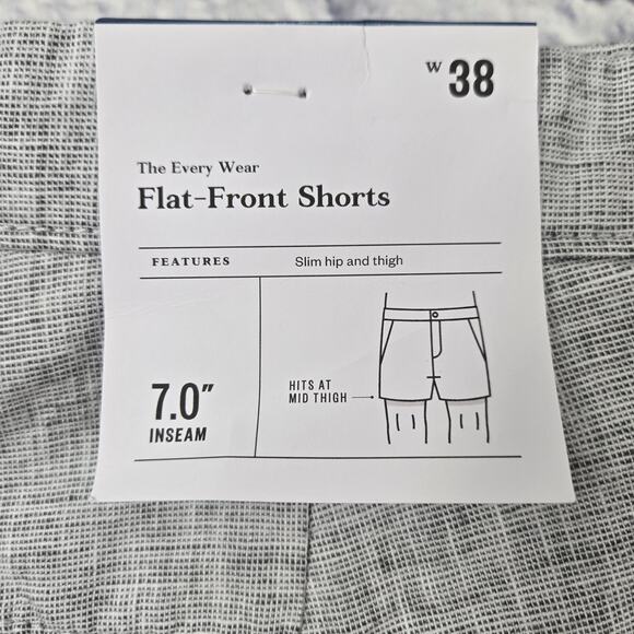 NWT Goodfellow Men's Linen Blend Shorts Gray Flat Front Every Wear Preppy sz 38 - Picture 3 of 9